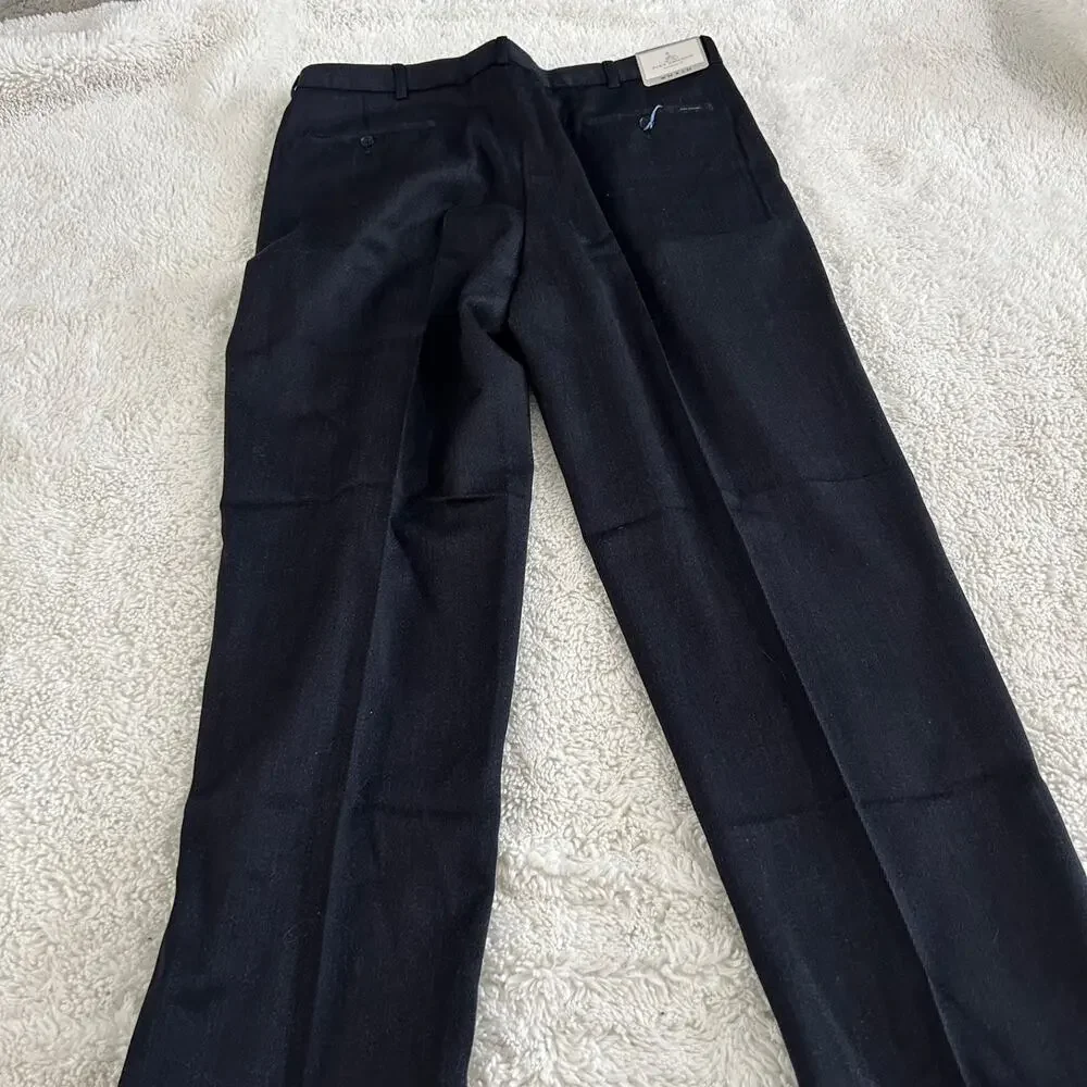 Alex Cannon Men's Dress Pants Wool Black Sz 38x32 Office Work Career Business